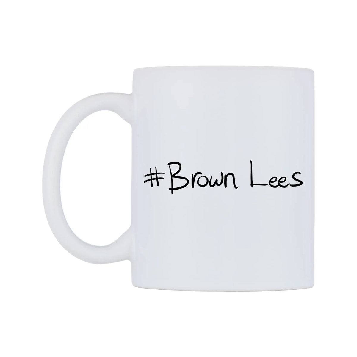 Brown Lees Mug — mug, right side, on a white background