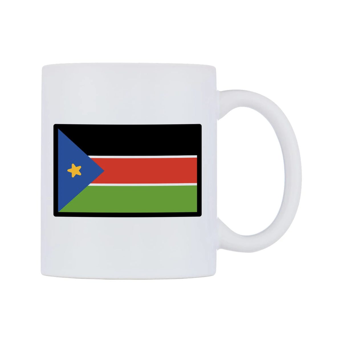 South Sudan Flag Emoji Mug — mug, left side, on a white background