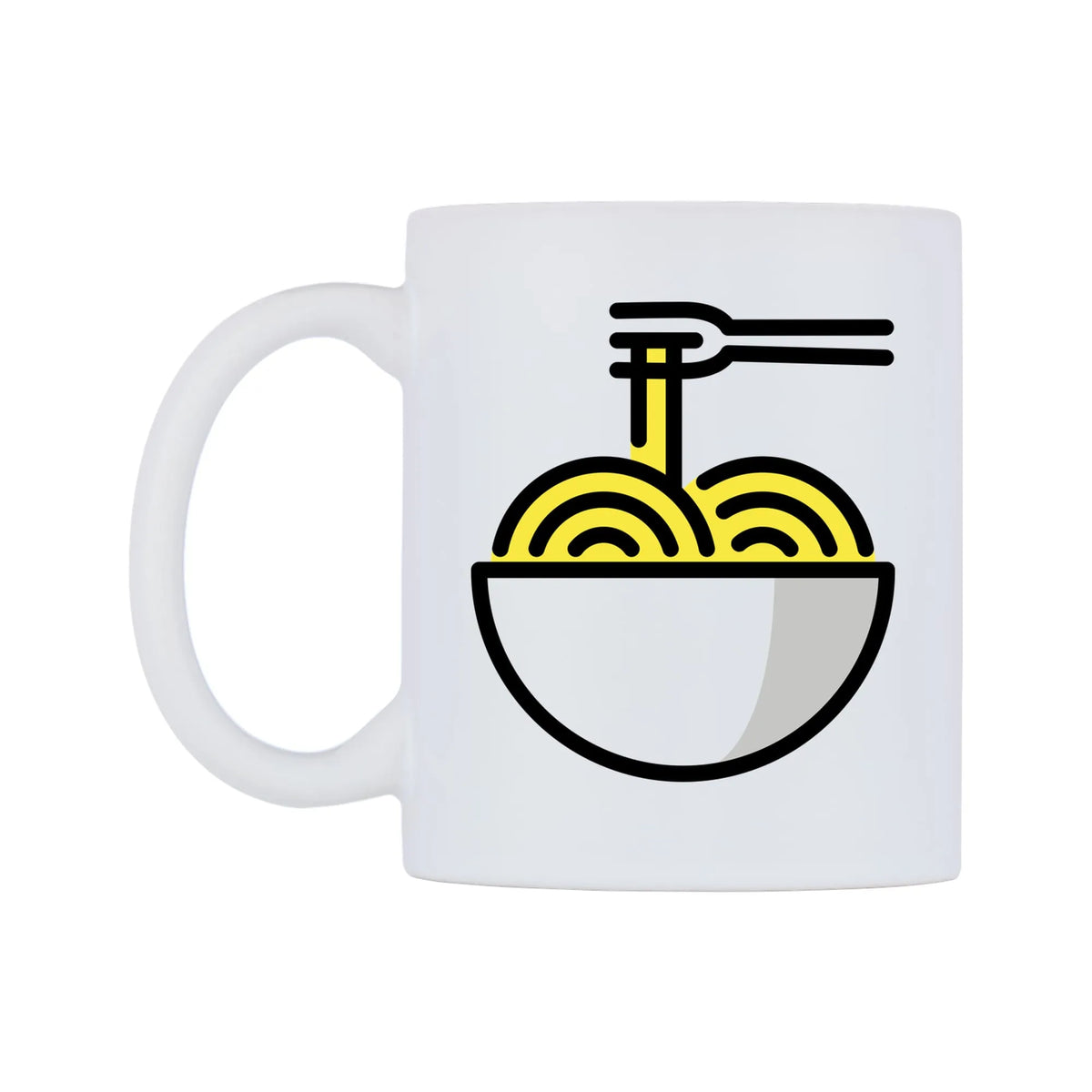 Spaghetti Emoji Mug — mug, right side, on a white background