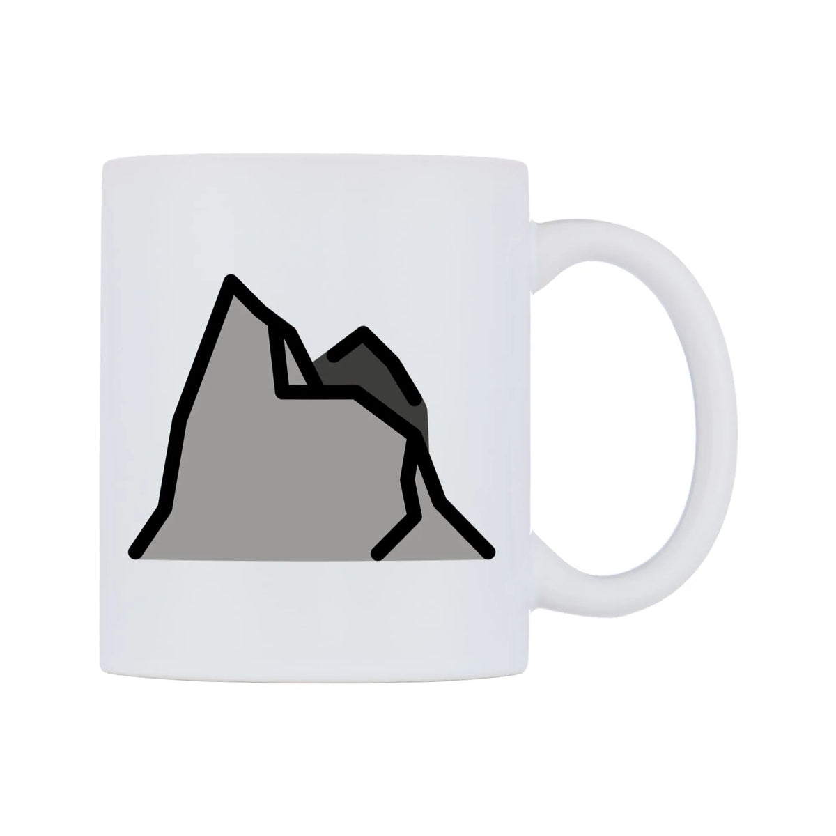 Mountain Emoji Mug — mug, left side, on a white background