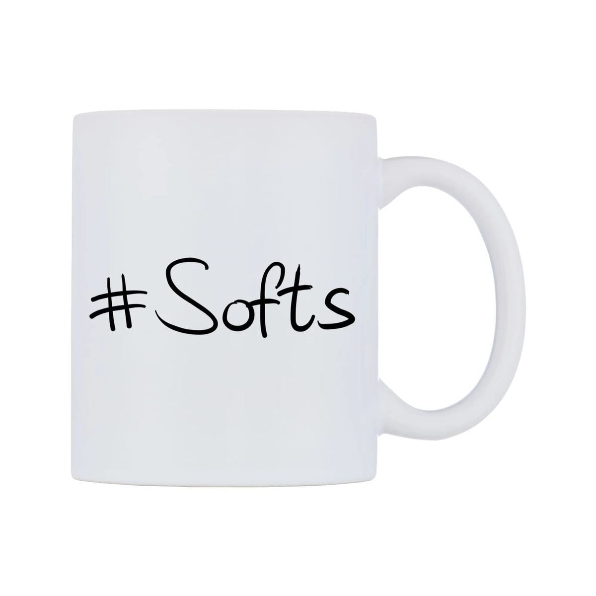 Softs Mug — mug, left side, on a white background