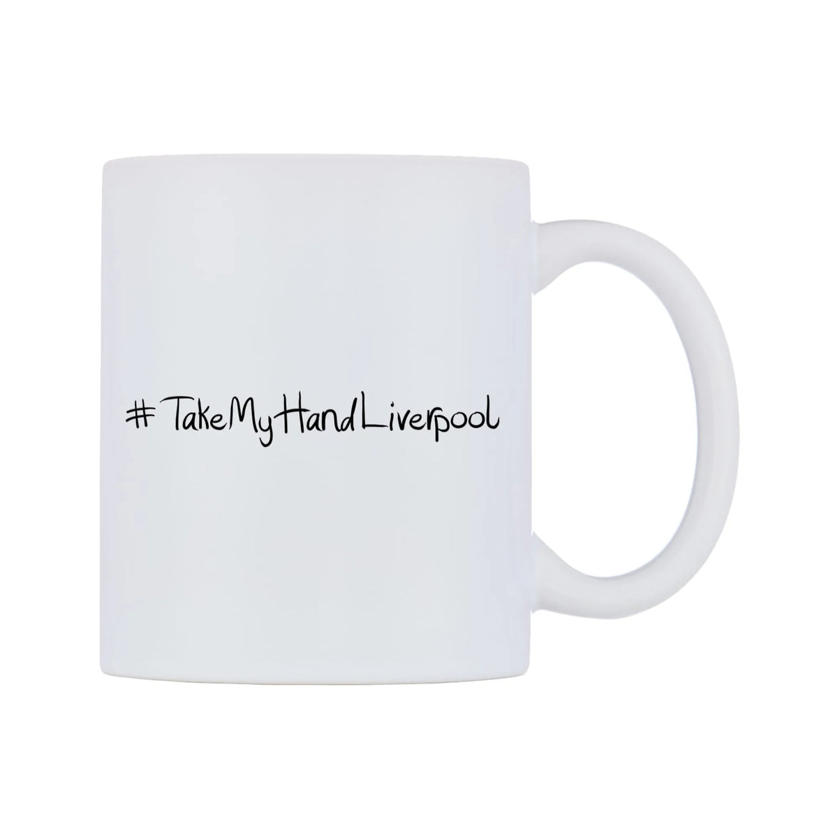 TakeMyHandLiverpool Mug — mug, left side, on a white background
