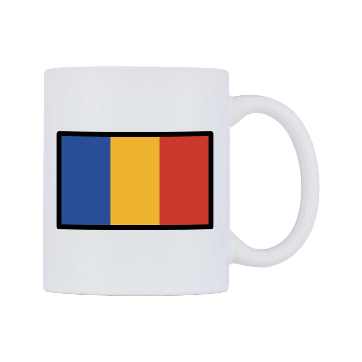 Romania Flag Emoji Mug — mug, left side, on a white background
