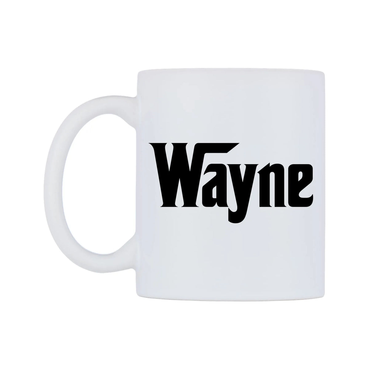 Wayne - Godfather Themed Mug — white 11oz gloss mug, right side, on a white background