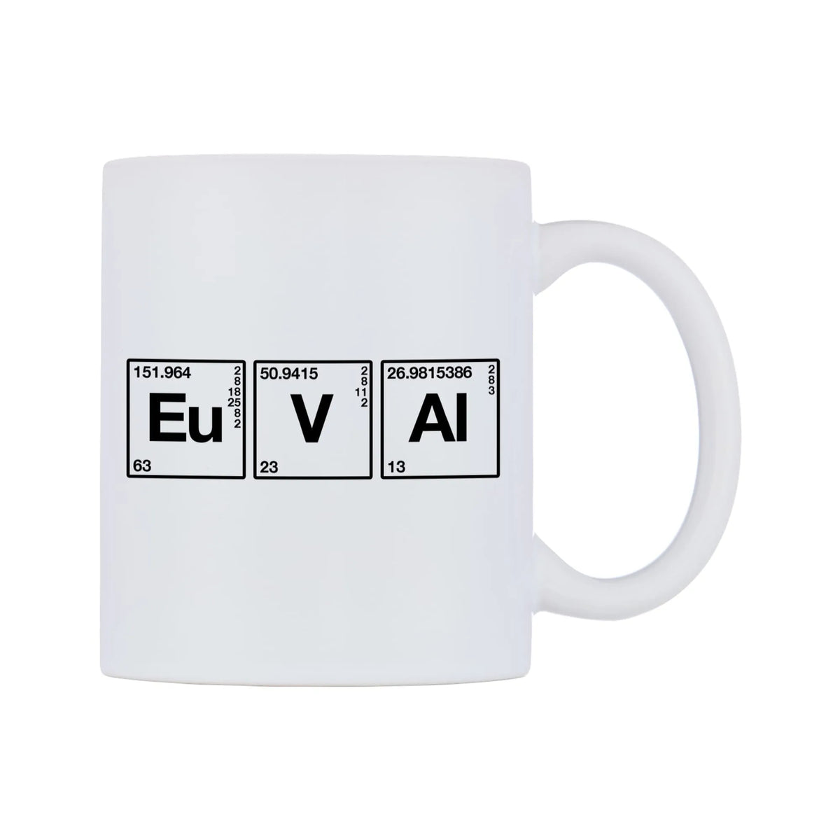 Eva - Chemistry Themed Mug — mug, left side, on a white background