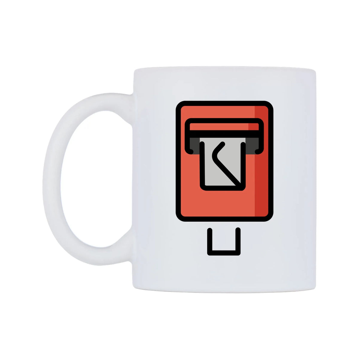Postbox Emoji Mug — mug, right side, on a white background