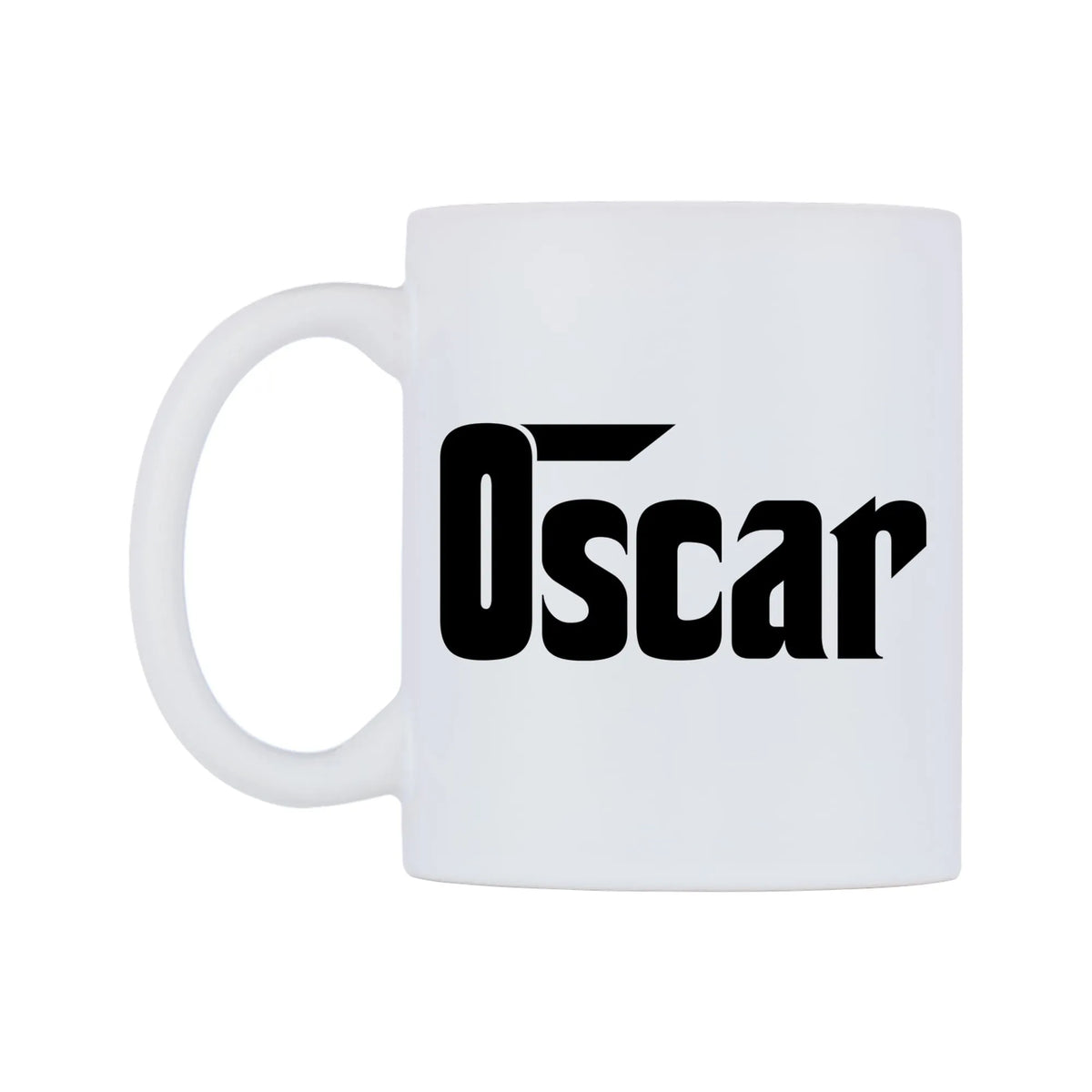Oscar - Godfather Themed Mug — white 11oz gloss mug, right side, on a white background