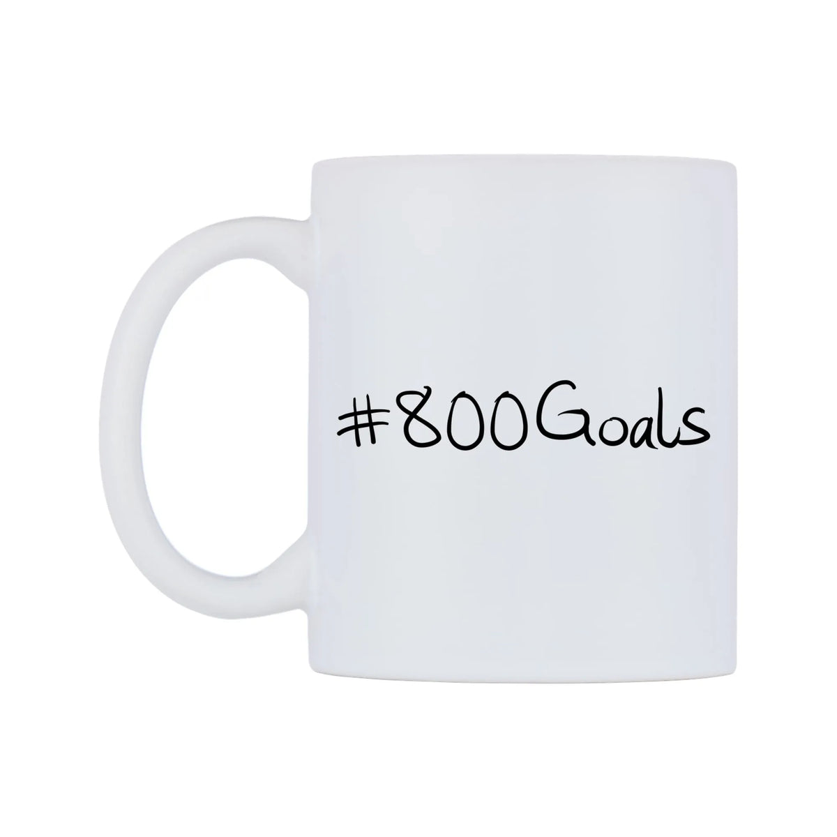 number 800Goals Mug — mug, right side, on a white background