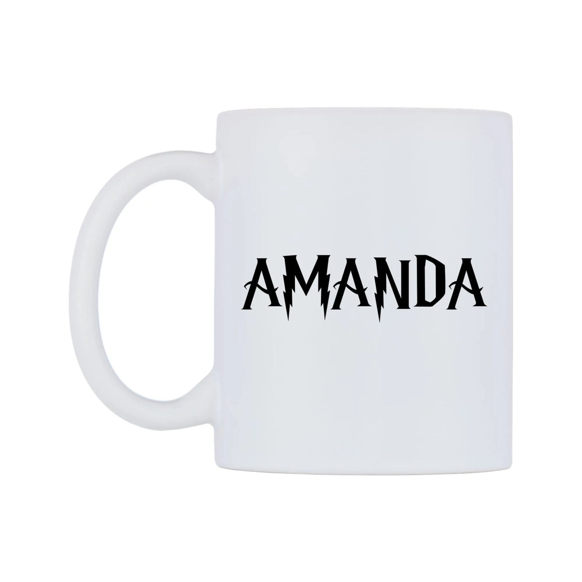 Amanda - Wizard Themed Mug — white 11oz gloss mug, right side, on a white background