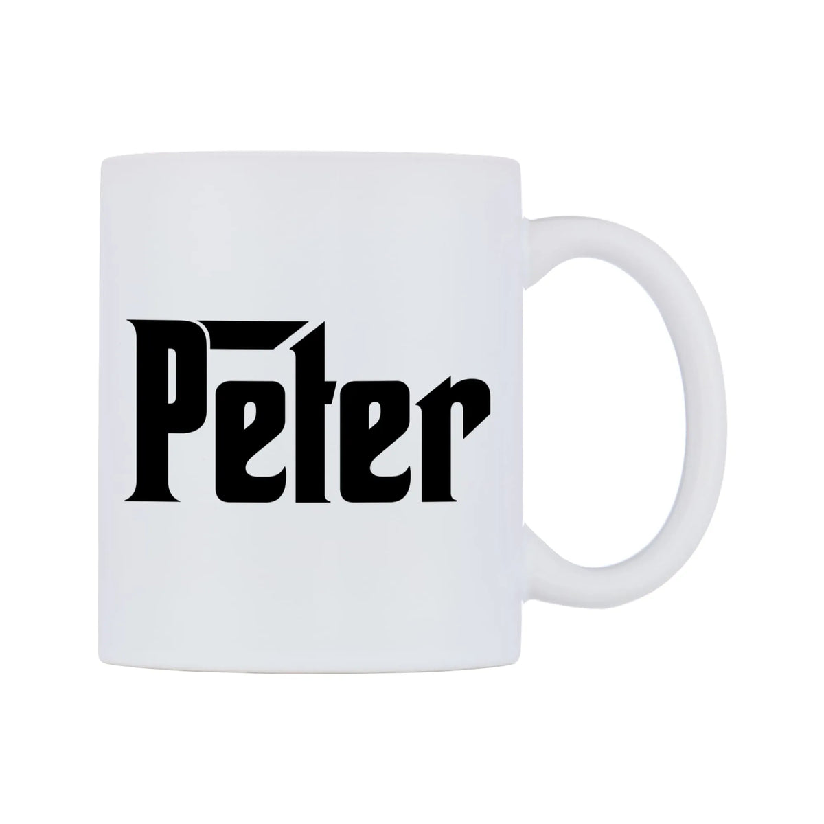 Peter - Godfather Themed Mug — white 11oz gloss mug, left side, on a white background