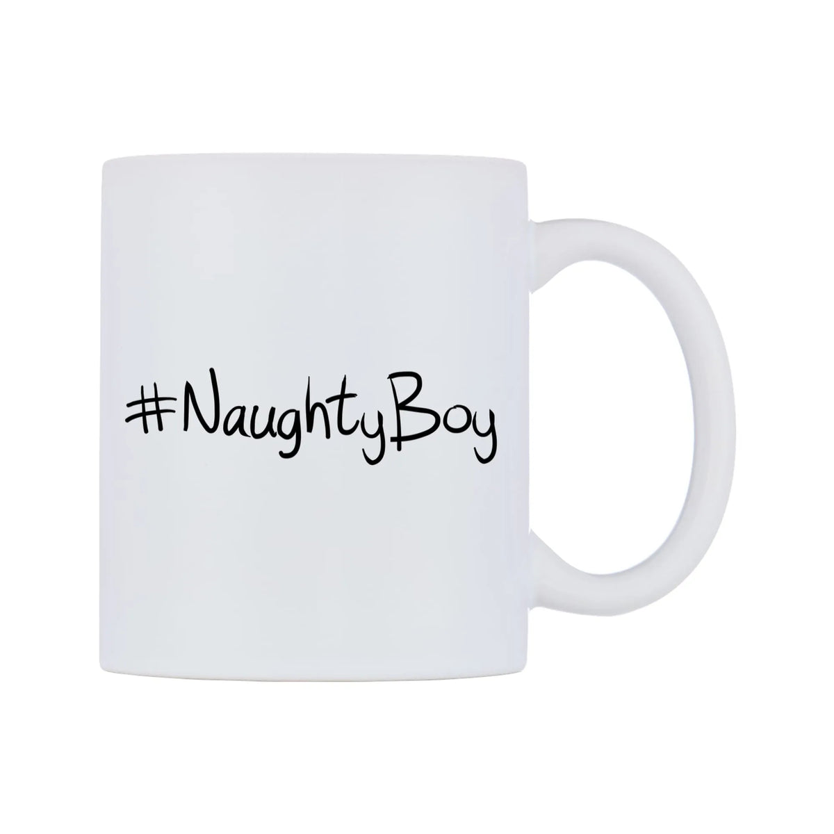 NaughtyBoy Mug — mug, left side, on a white background