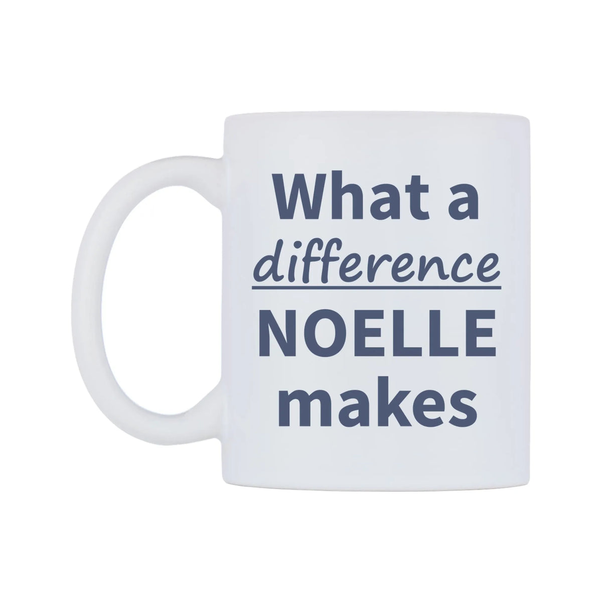 What a difference NOELLE makes Mug — mug, right side, on a white background