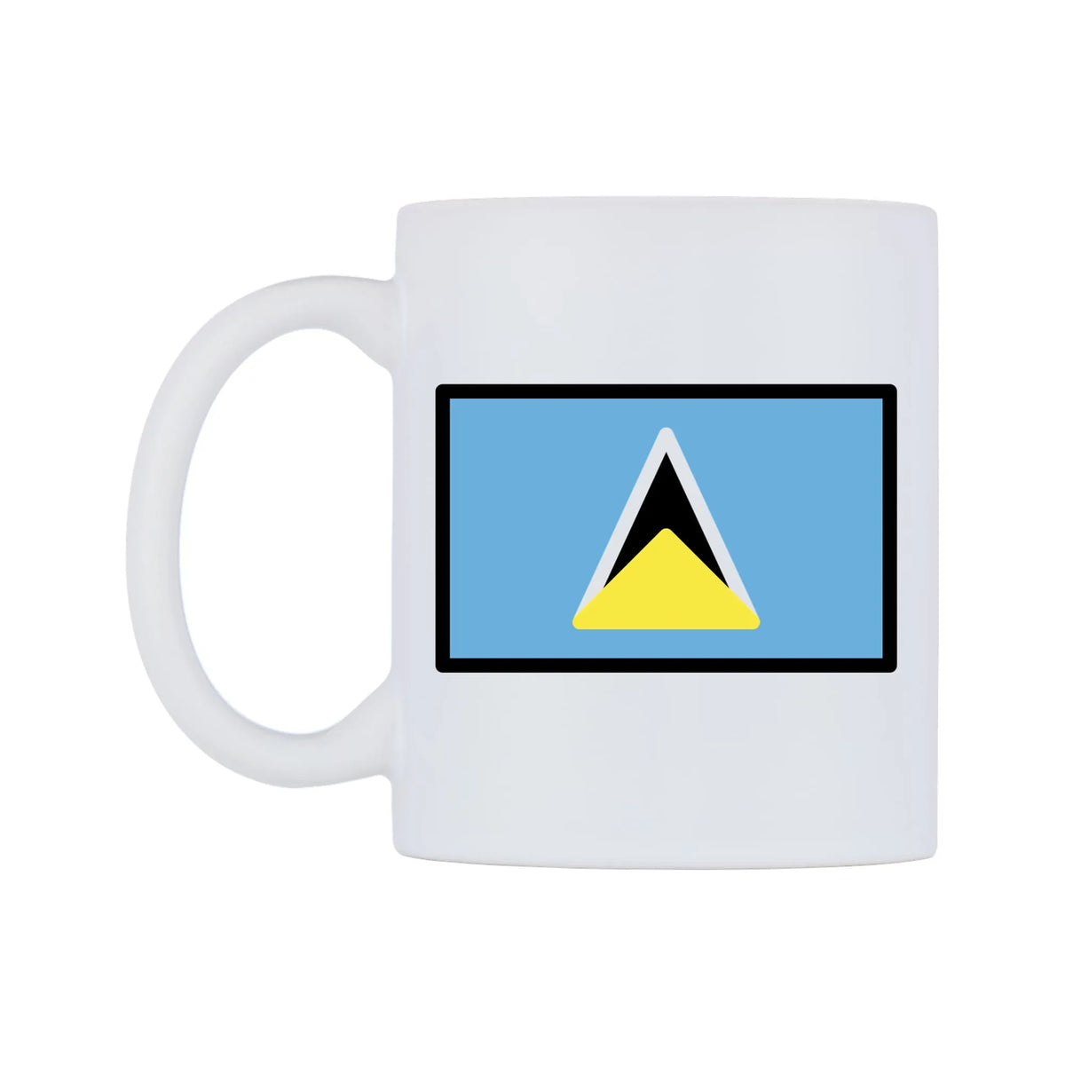 St. Lucia Flag Emoji Mug — mug, right side, on a white background