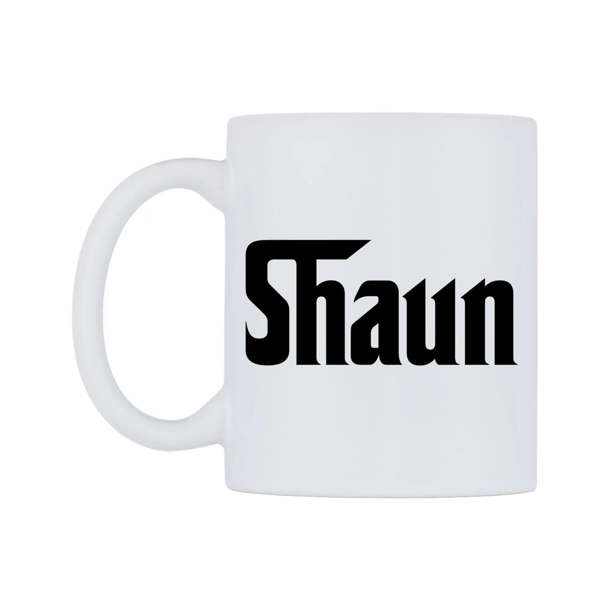 Shaun - Godfather Themed Mug — white 11oz gloss mug, right side, on a white background