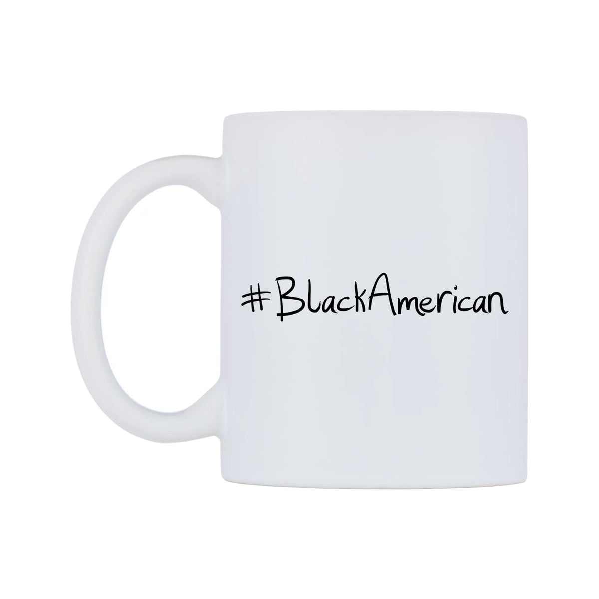 BlackAmerican Mug — mug, right side, on a white background