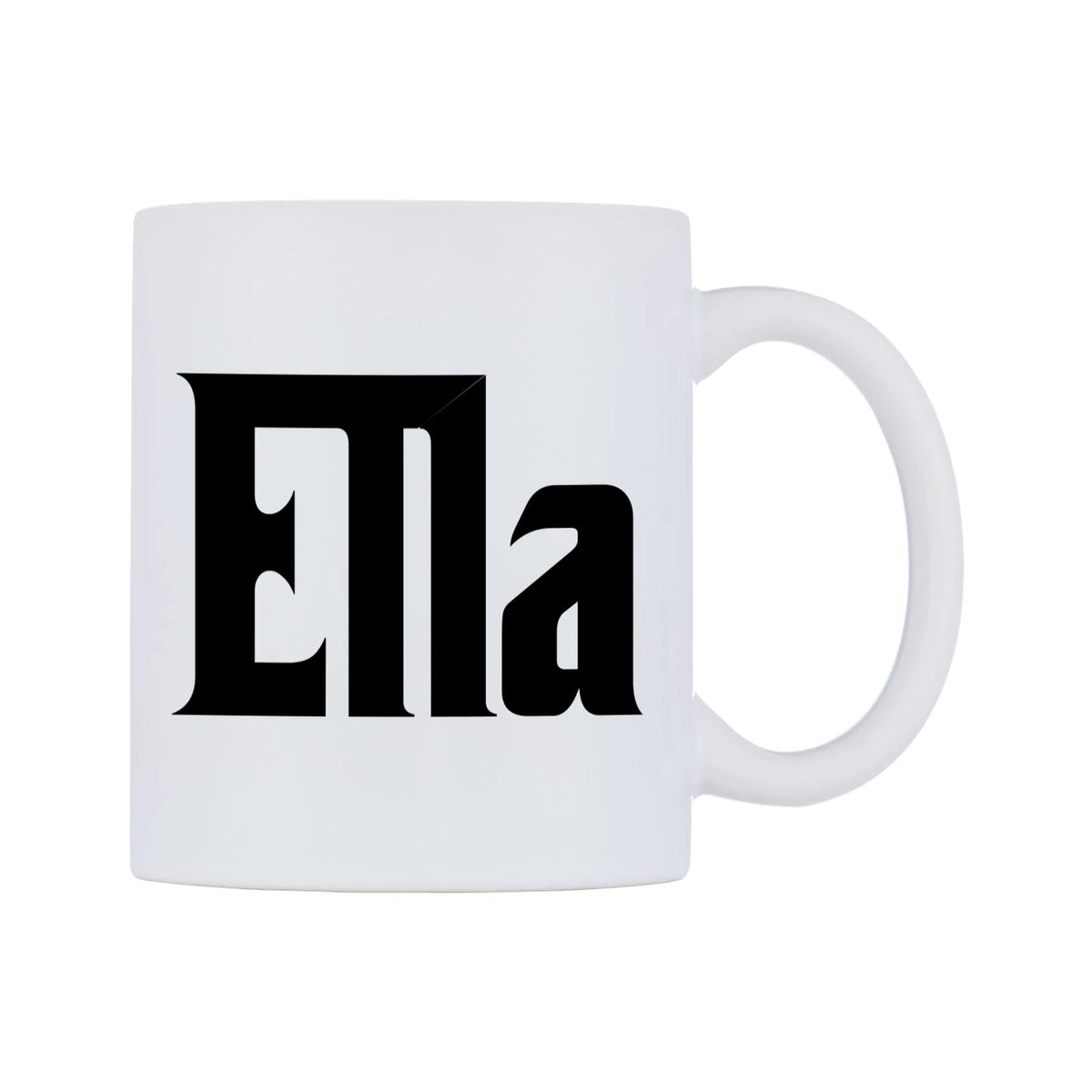 Ella - Godfather Themed Mug — white 11oz gloss mug, left side, on a white background