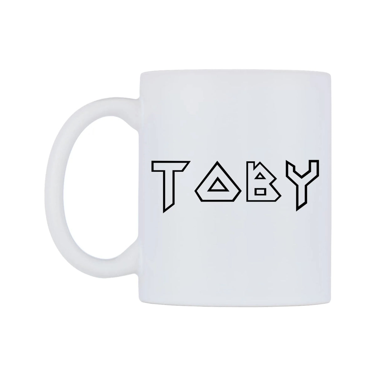 Toby - Iron Maiden Themed Mug — white 11oz gloss mug, right side, on a white background