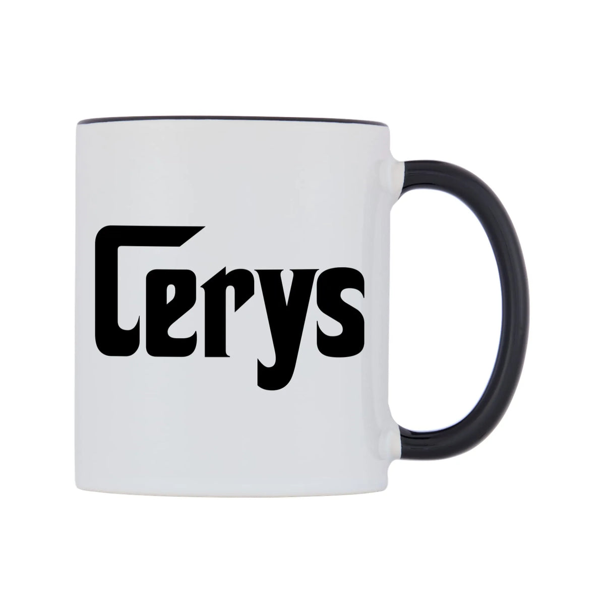 Cerys - Godfather Themed Mug — white 11oz gloss mug with a black inside and handle, left side, on a white background