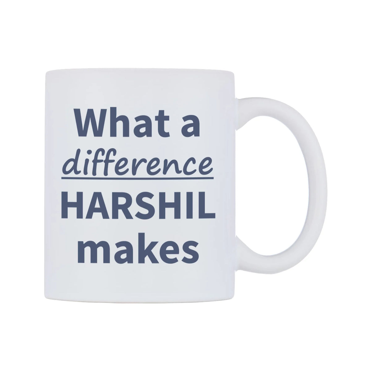 What a difference HARSHIL makes Mug — mug, left side, on a white background