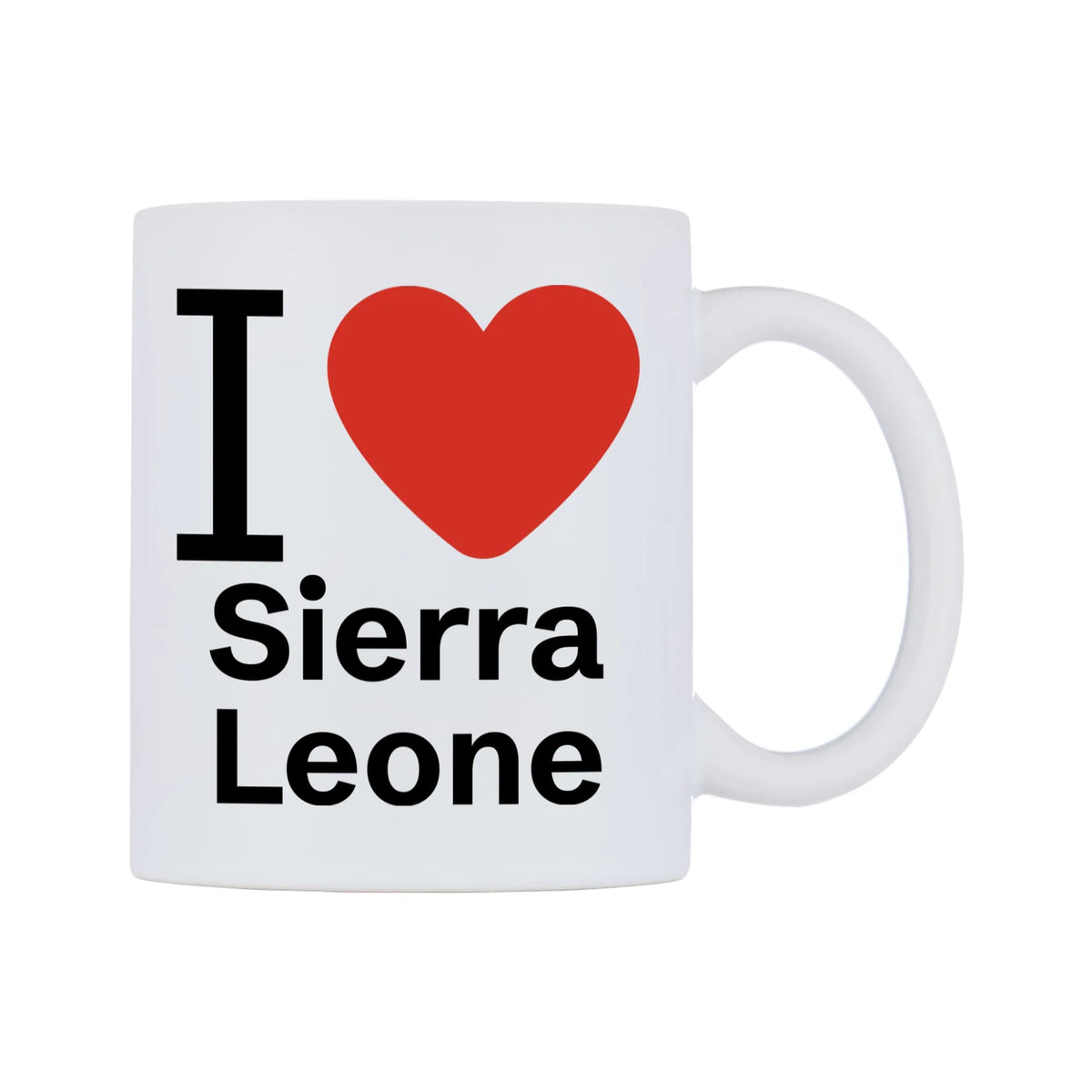 I Love Sierra Leone Mug — mug, left side, on a white background