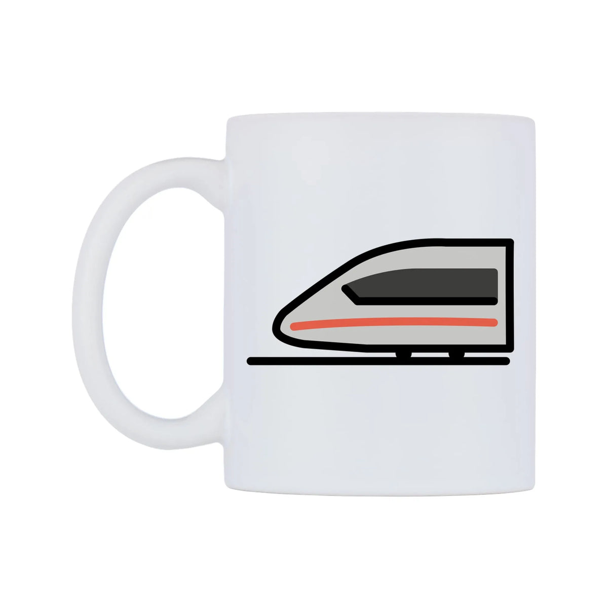 Bullet Train Emoji Mug — mug, right side, on a white background