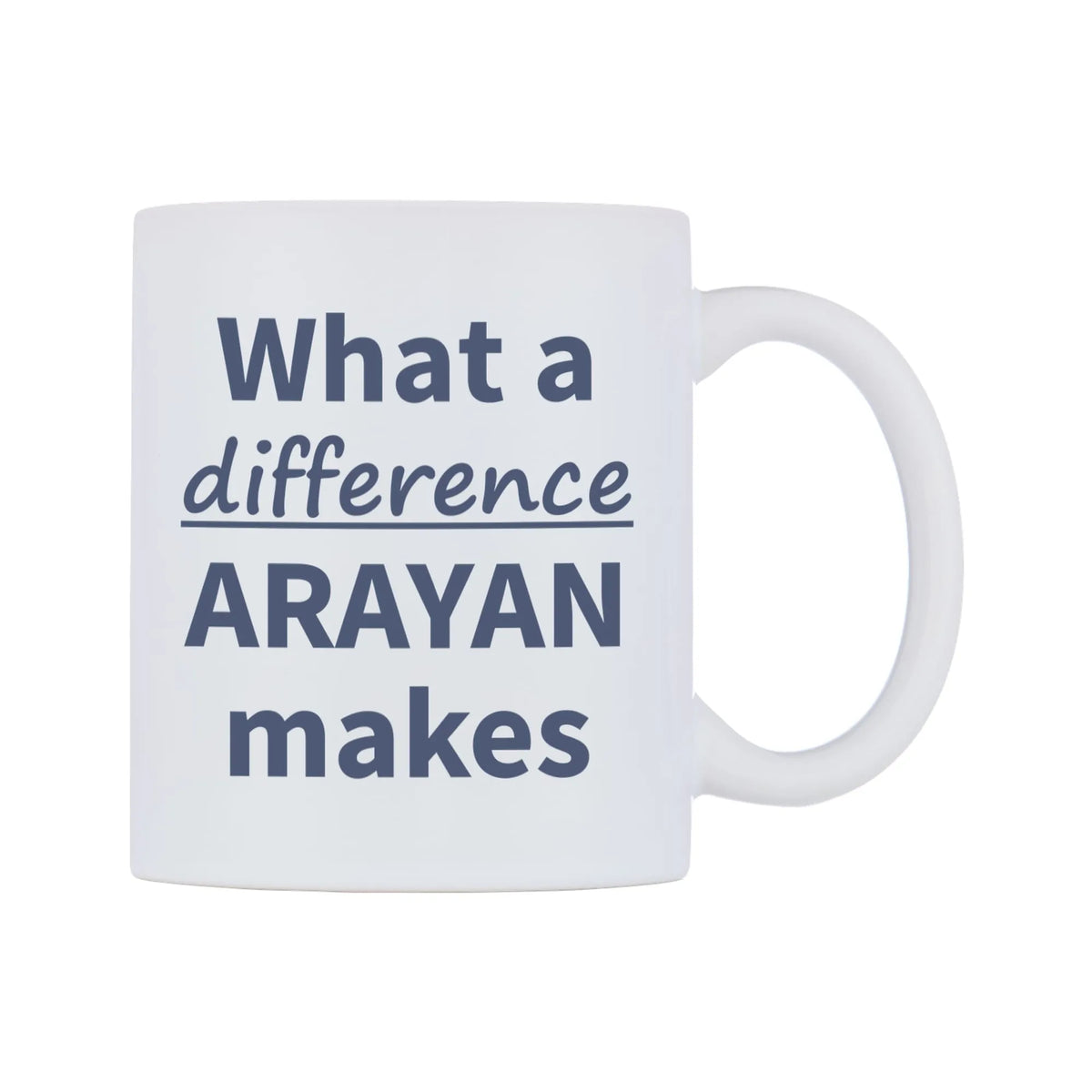 What a difference ARAYAN makes Mug — mug, left side, on a white background