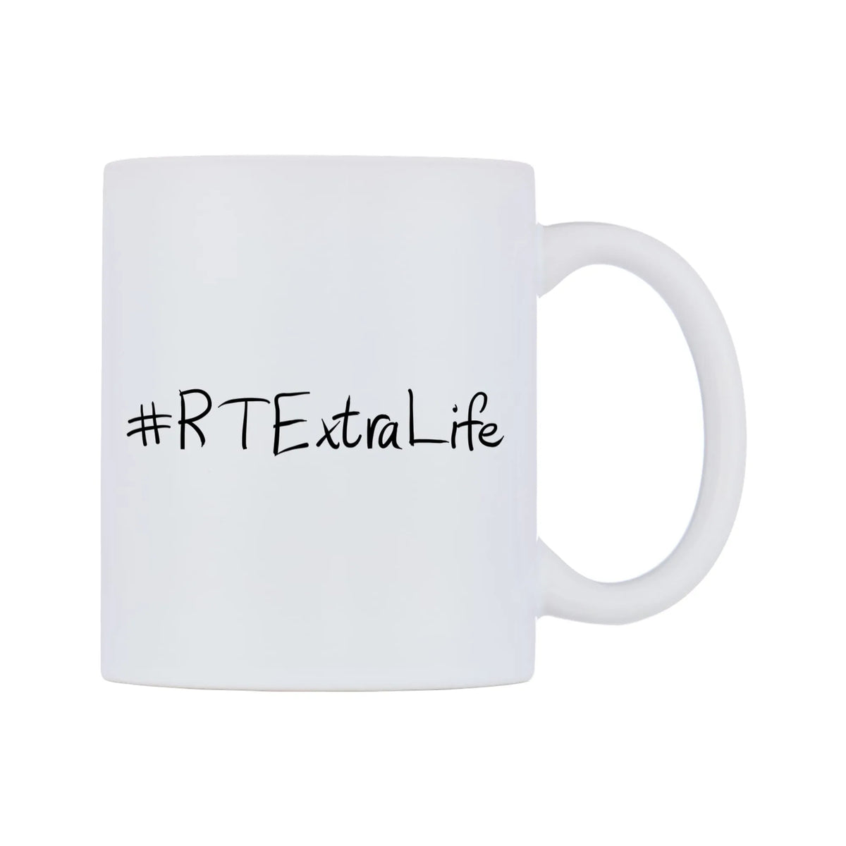 RTExtraLife Mug — mug, left side, on a white background