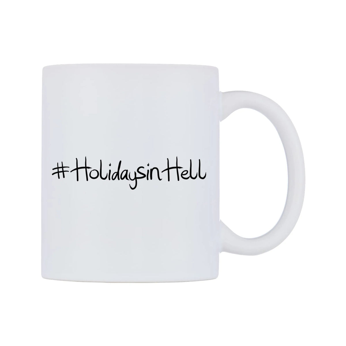 HolidaysinHell Mug — mug, left side, on a white background