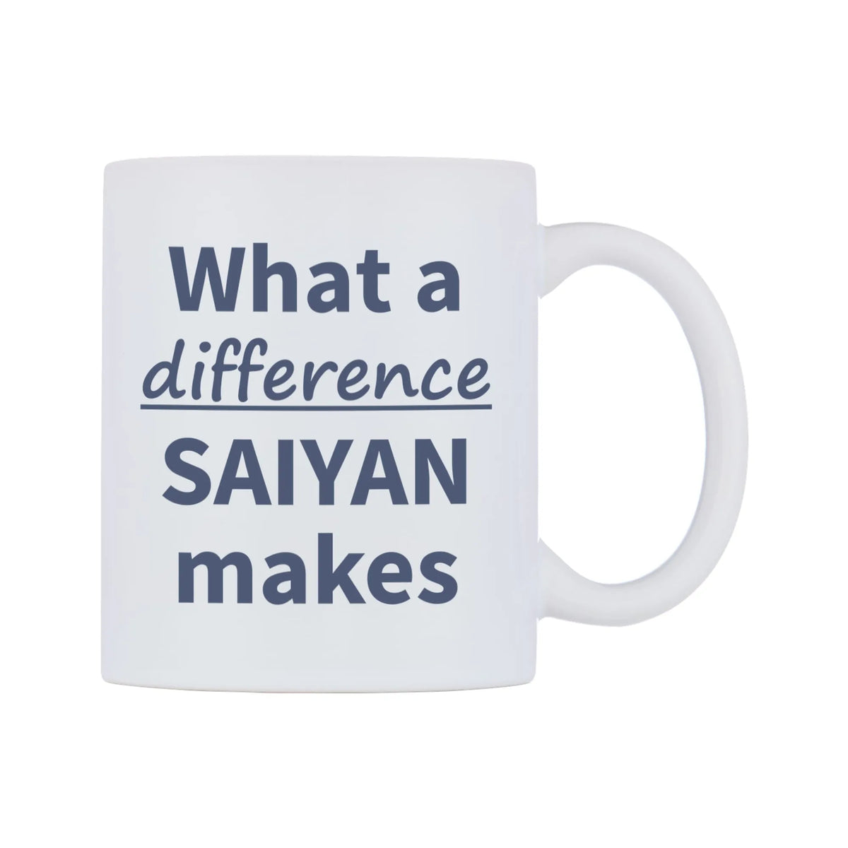 What a difference SAIYAN makes Mug — mug, left side, on a white background