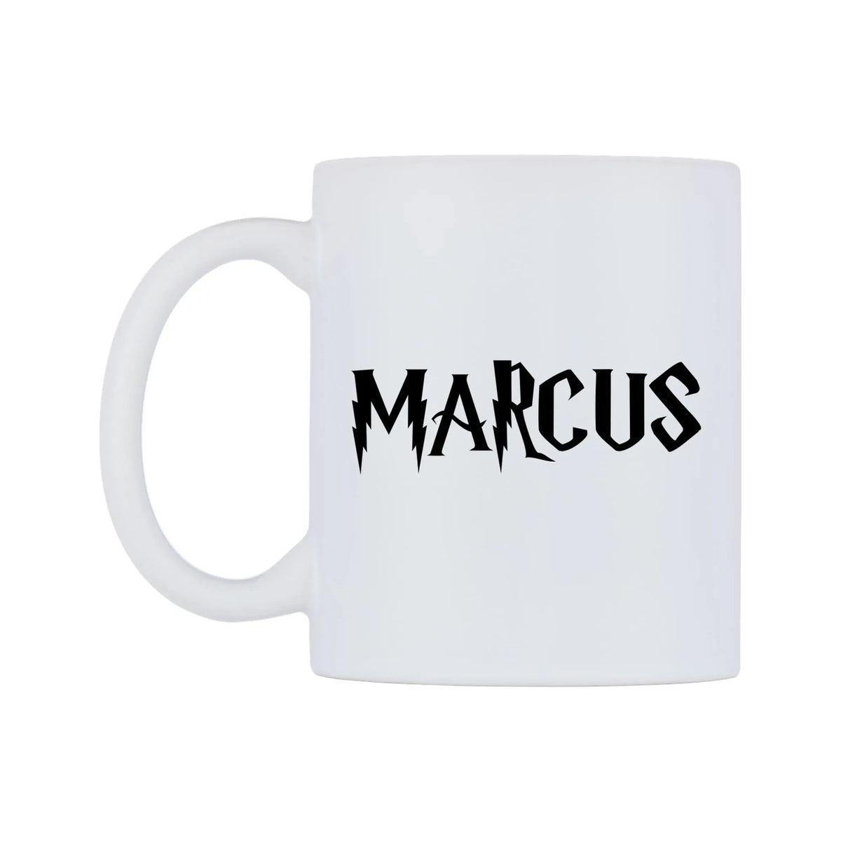 Marcus - Wizard Themed Mug — white 11oz gloss mug, right side, on a white background