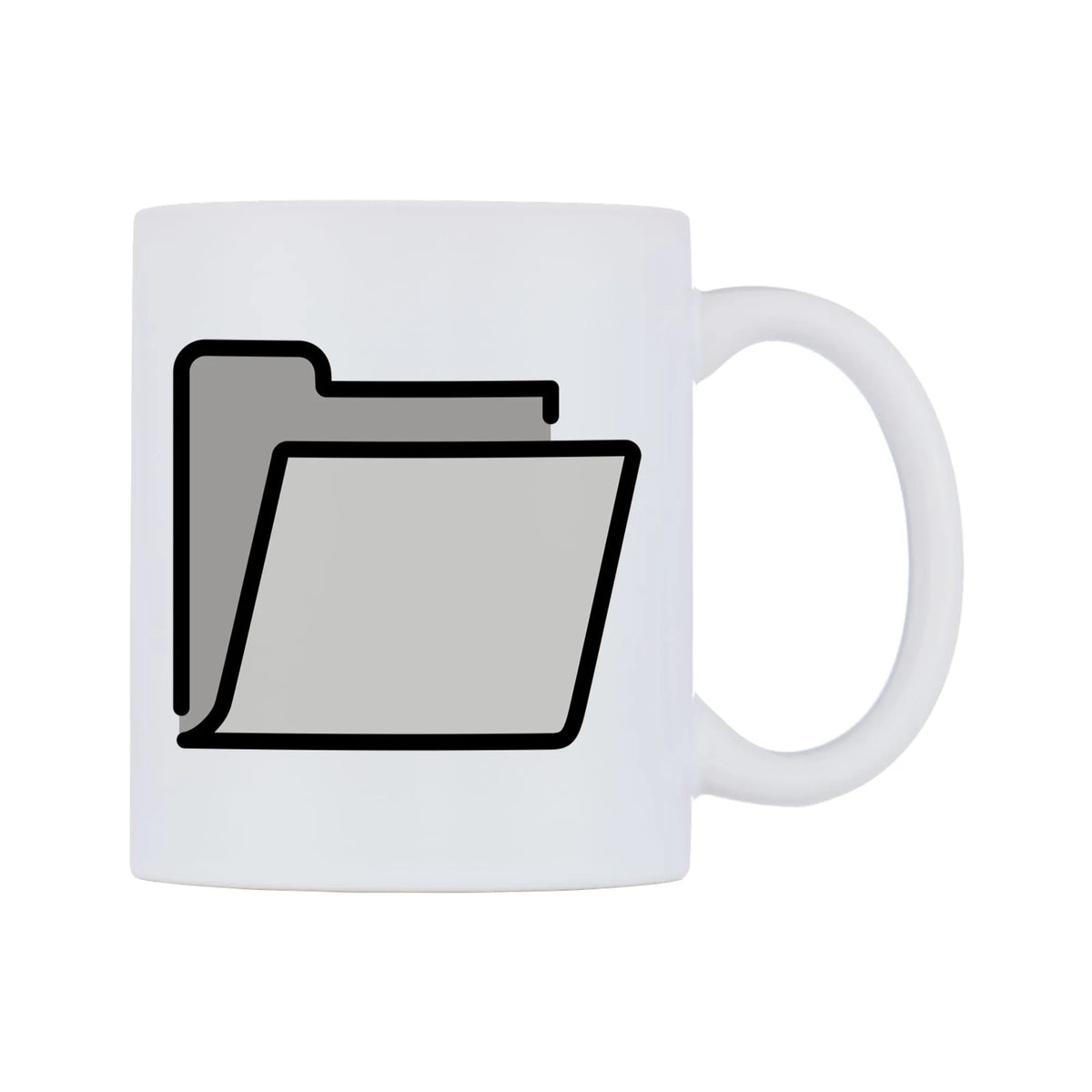 Open File Folder Emoji Mug — mug, left side, on a white background