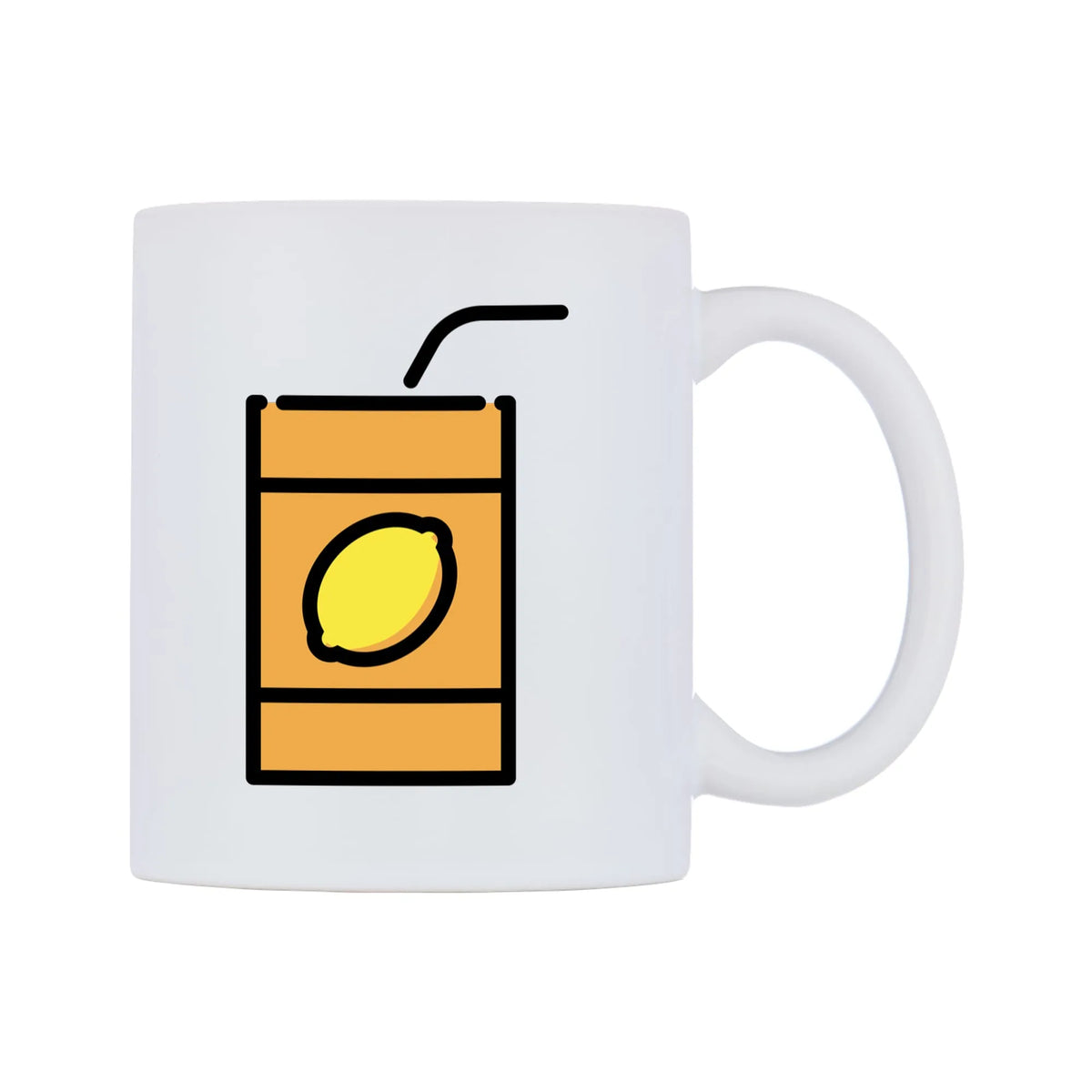 Beverage Box Emoji Mug — mug, left side, on a white background