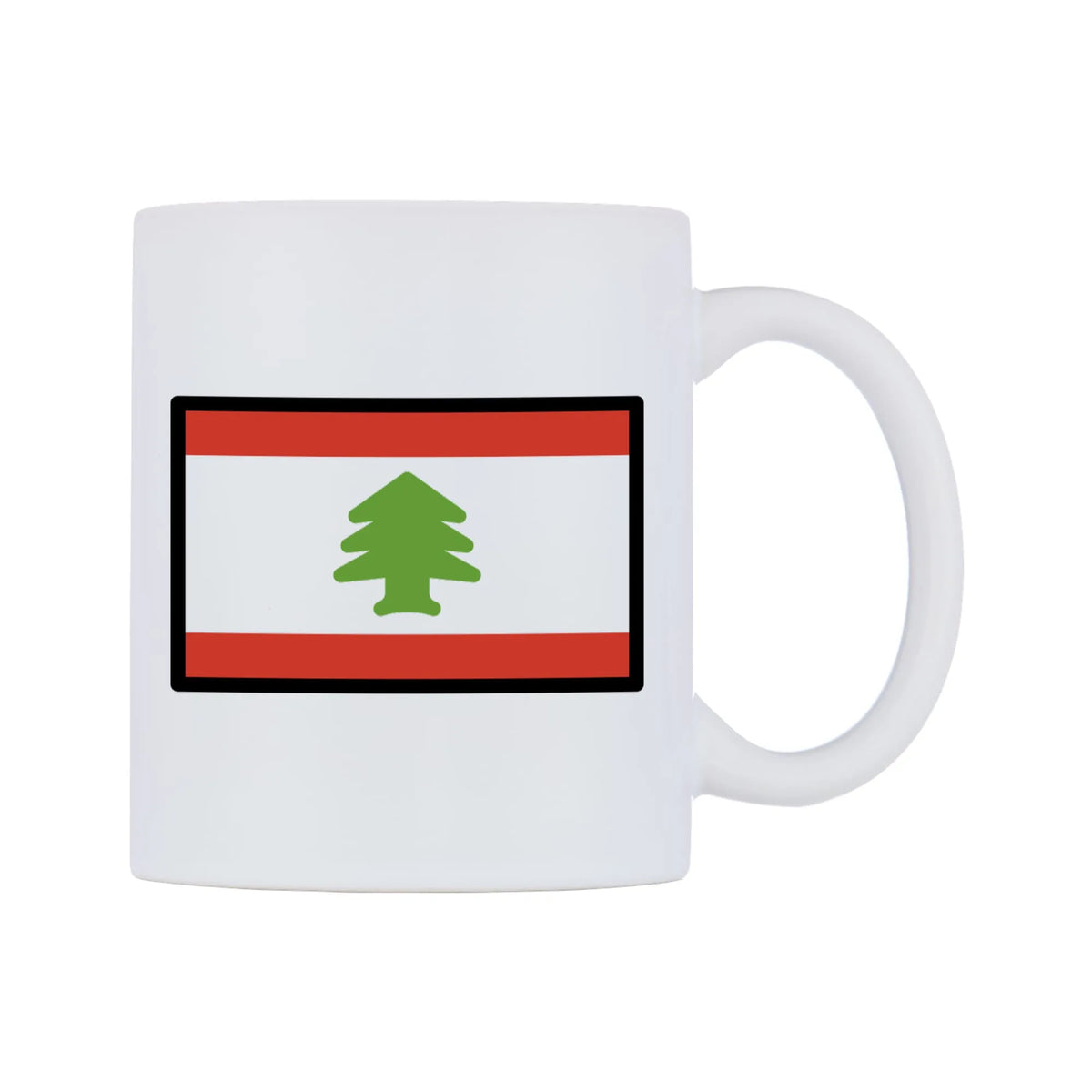 Lebanon Flag Emoji Mug — mug, left side, on a white background