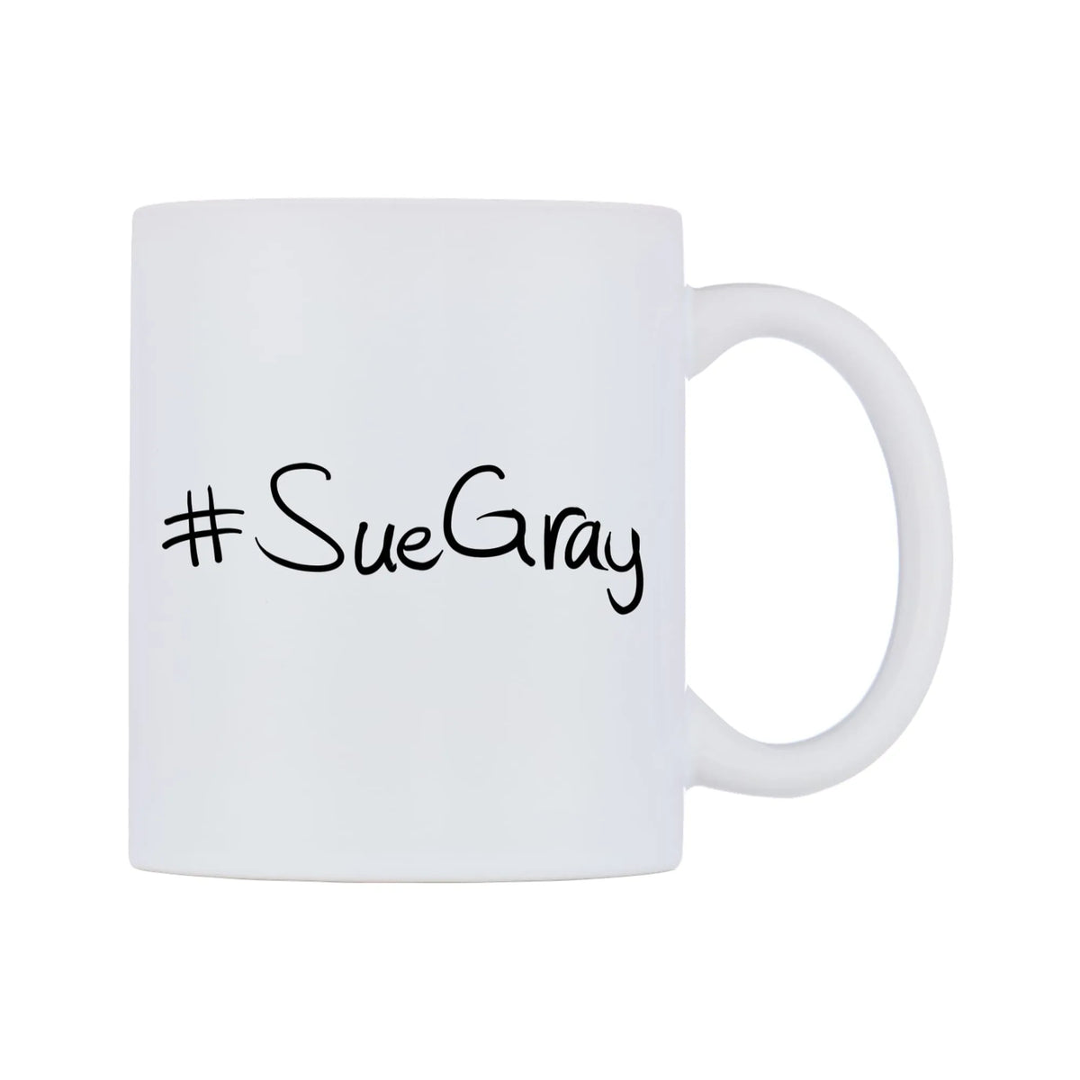 SueGray Mug — mug, left side, on a white background