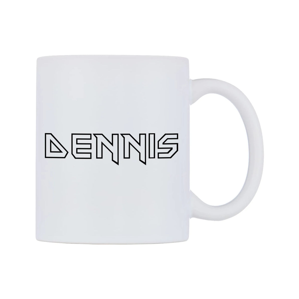 Dennis - Iron Maiden Themed Mug — white 11oz gloss mug, left side, on a white background