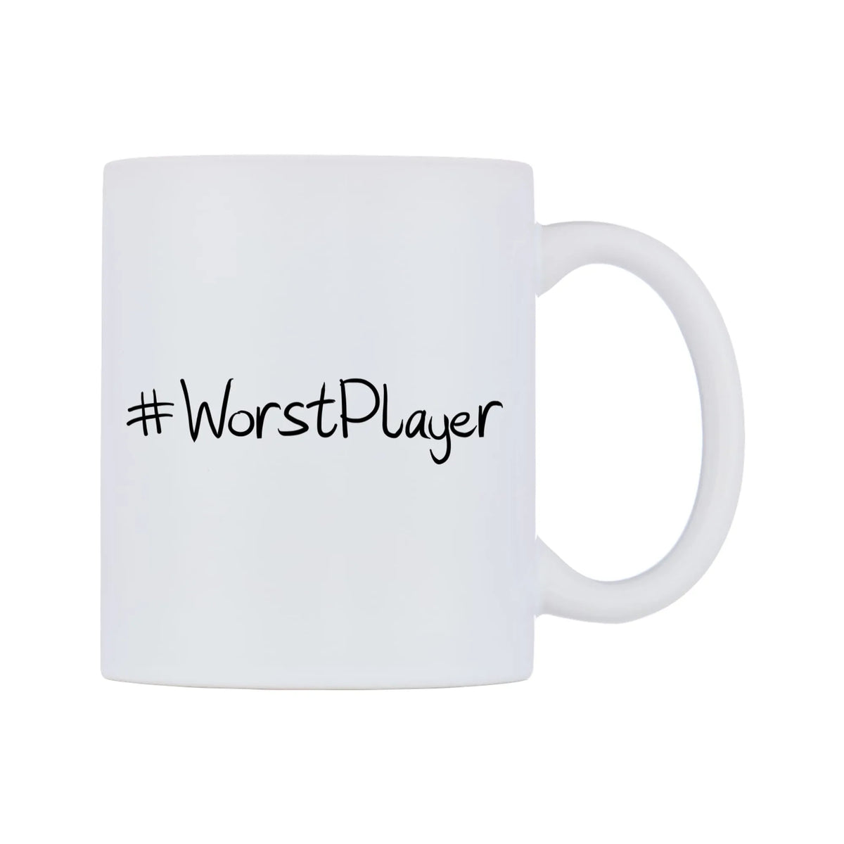 WorstPlayer Mug — mug, left side, on a white background