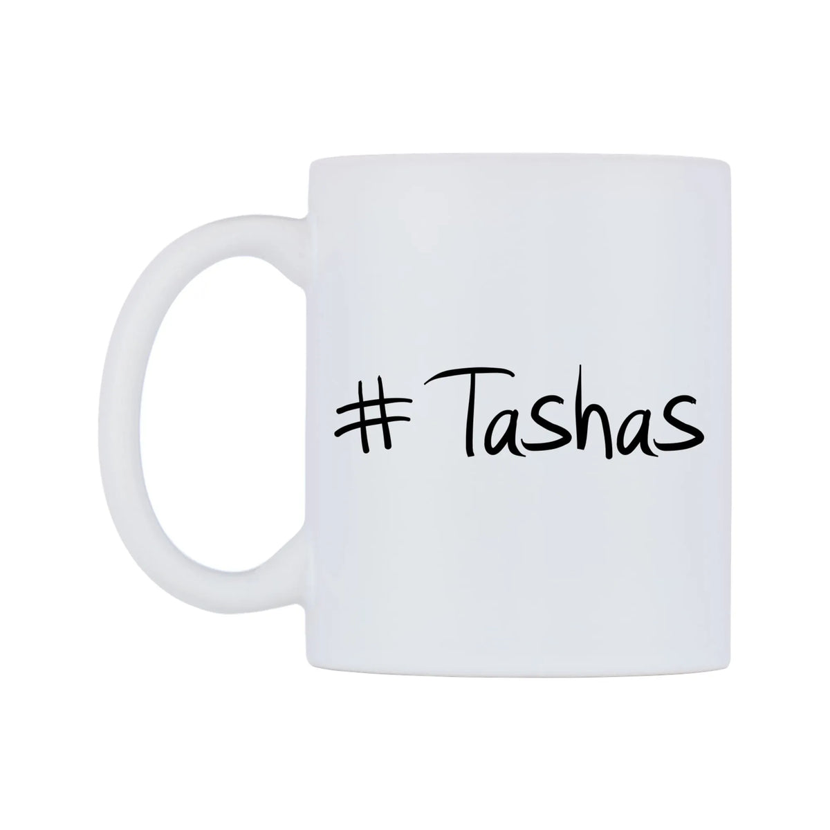 Tashas Mug — mug, right side, on a white background