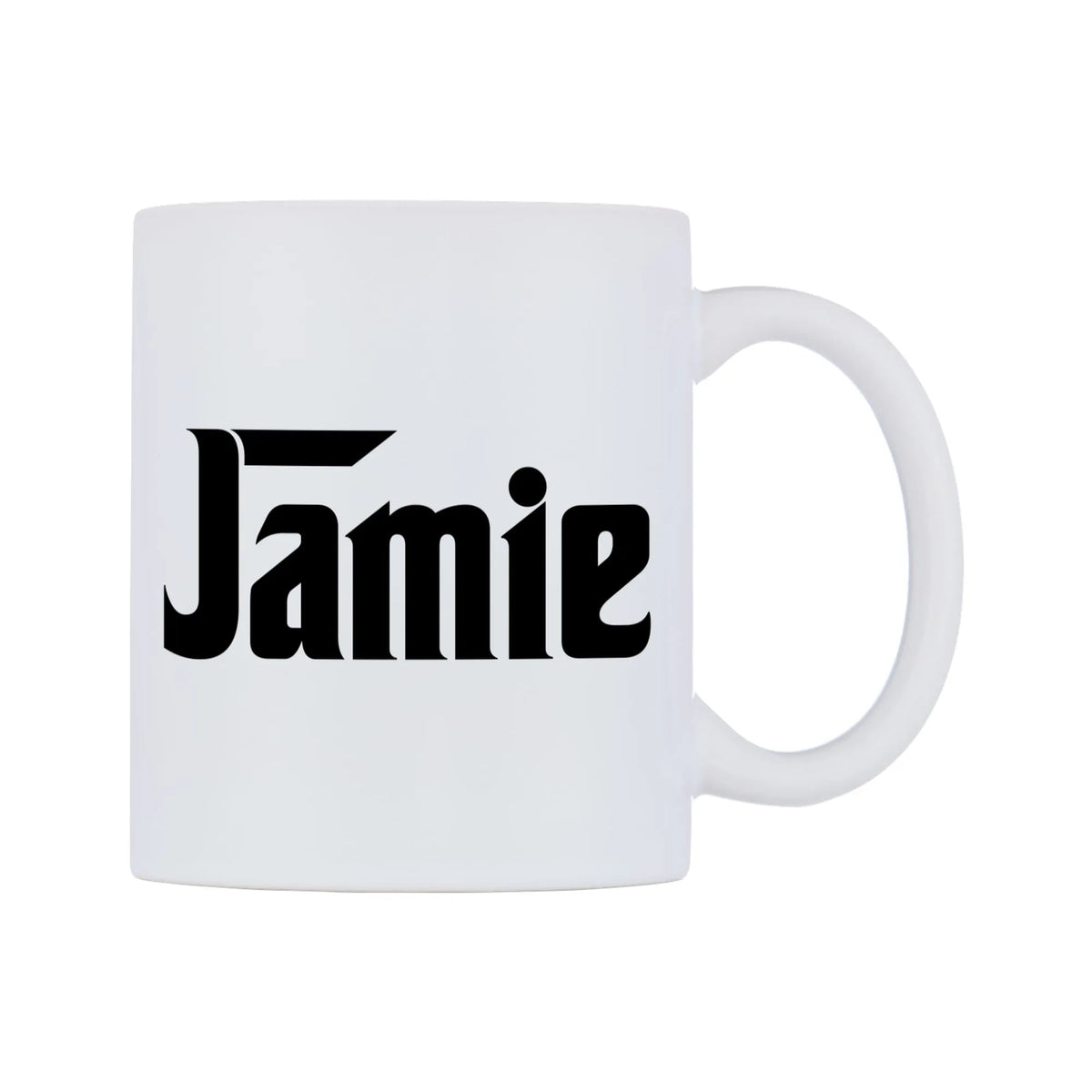 Jamie - Godfather Themed Mug — white 11oz gloss mug, left side, on a white background