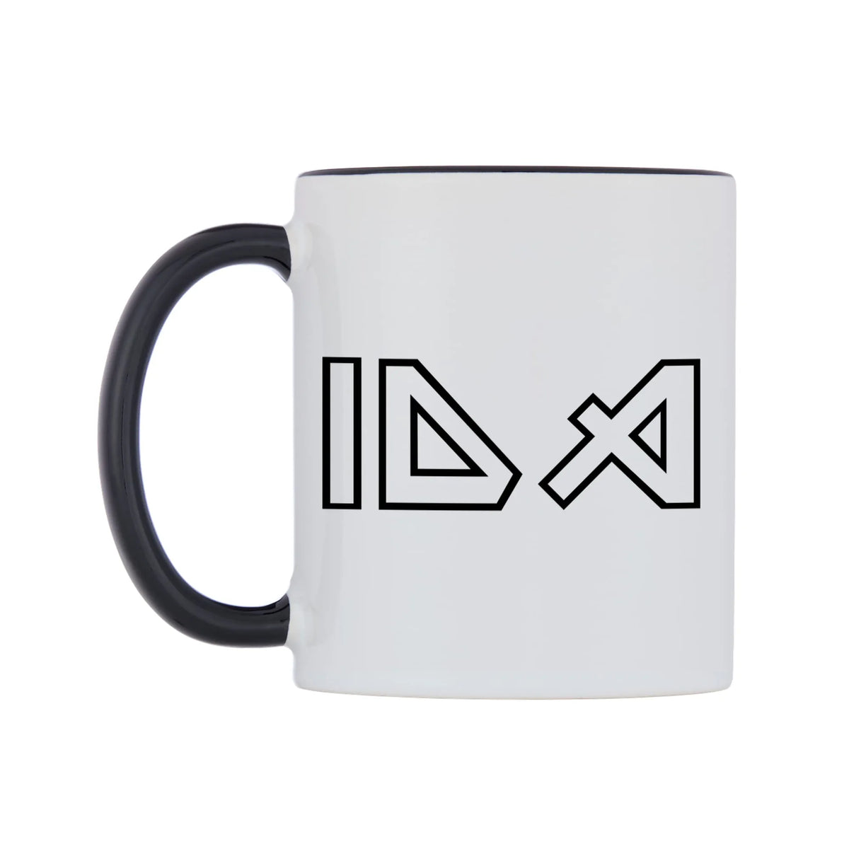 Ida - Iron Maiden Themed Mug — white 11oz gloss mug with a black inside and handle, right side, on a white background
