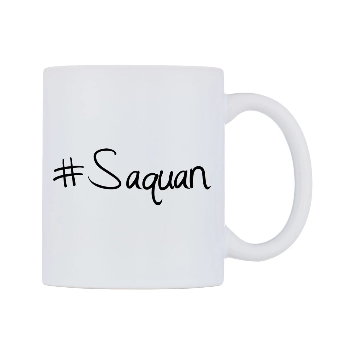 Saquan Mug — mug, left side, on a white background