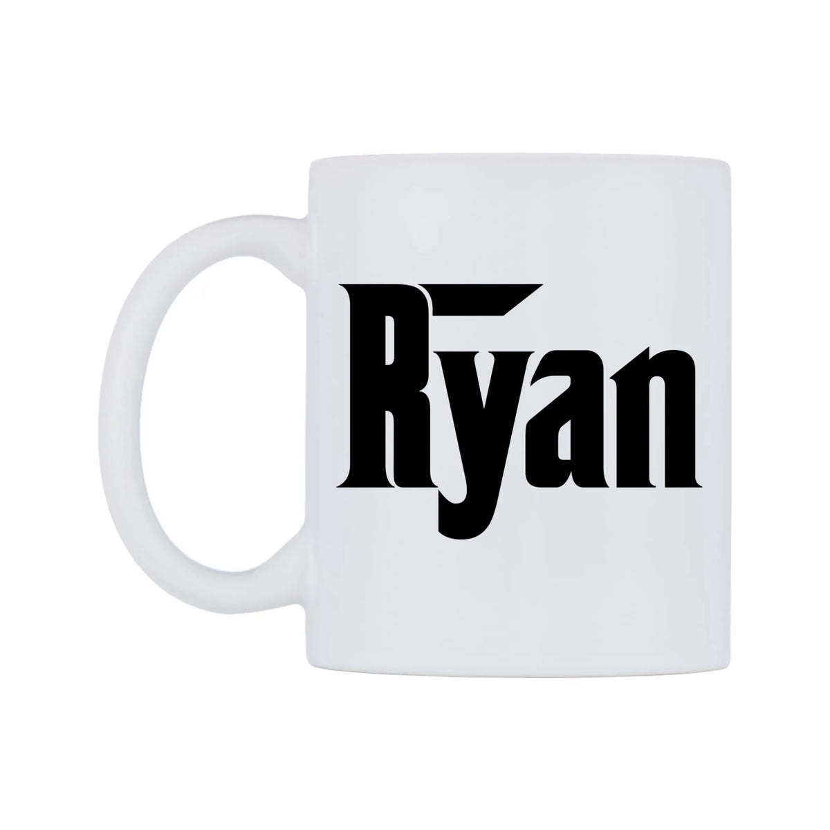 Ryan - Godfather Themed Mug — white 11oz gloss mug, right side, on a white background