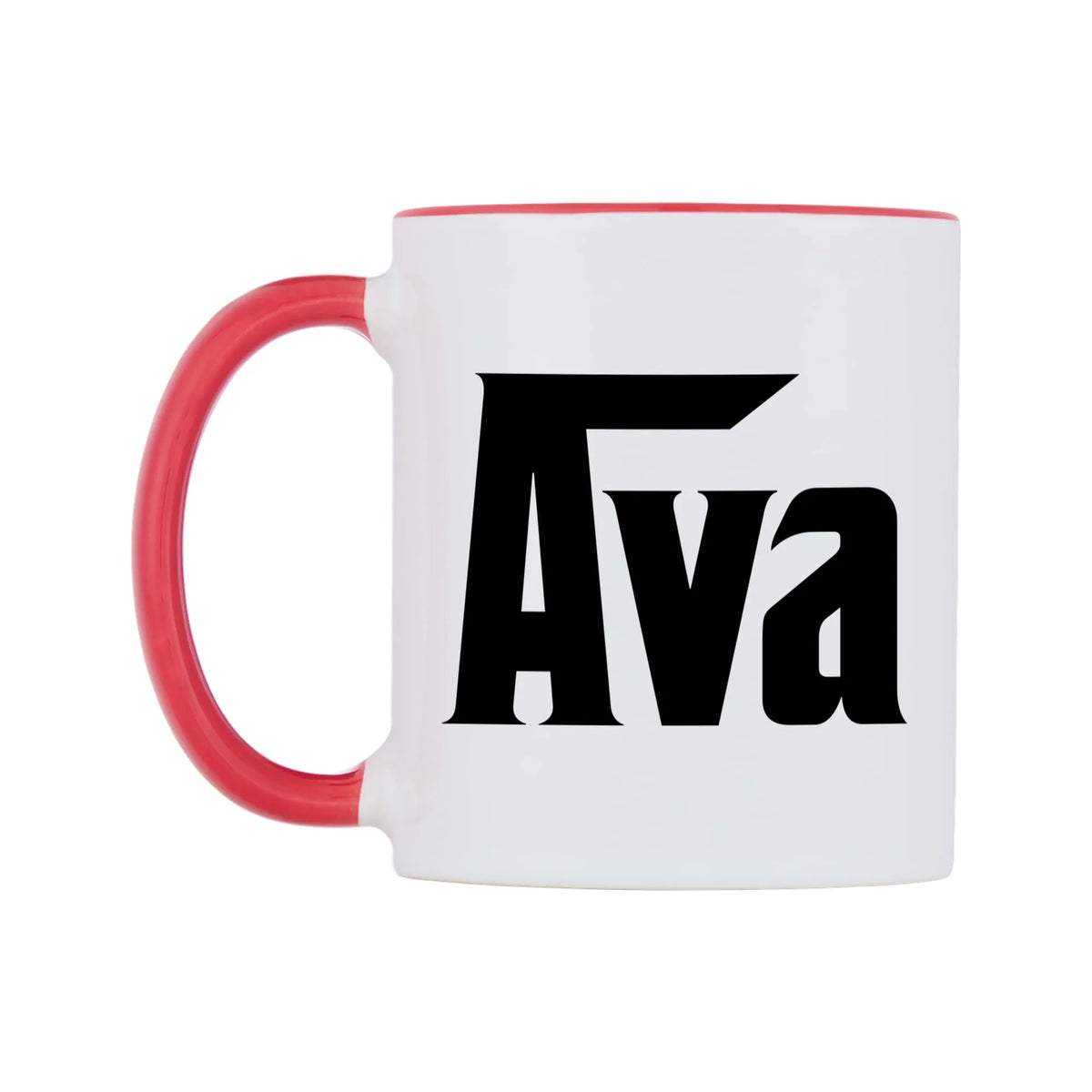 Ava - Godfather Themed Mug — white 11oz gloss mug with a red inside and handle, right side, on a white background