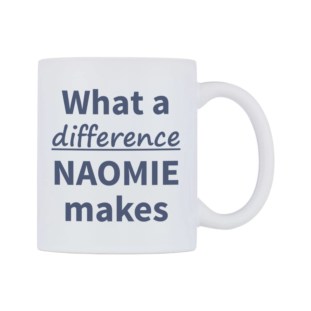 What a difference NAOMIE makes Mug — mug, left side, on a white background
