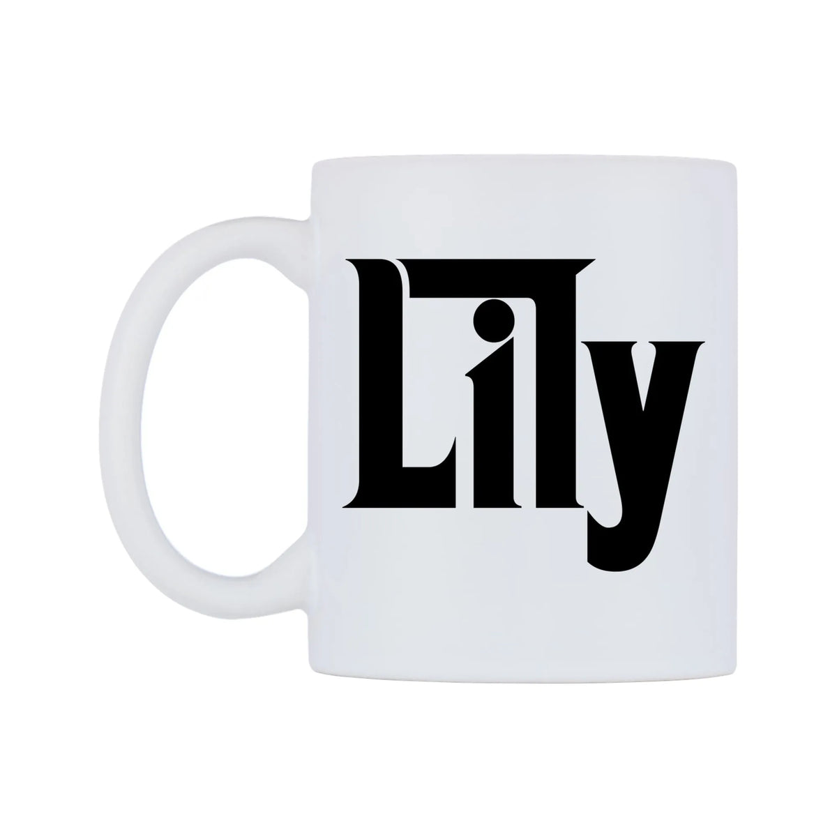 Lily - Godfather Themed Mug — white 11oz gloss mug, right side, on a white background