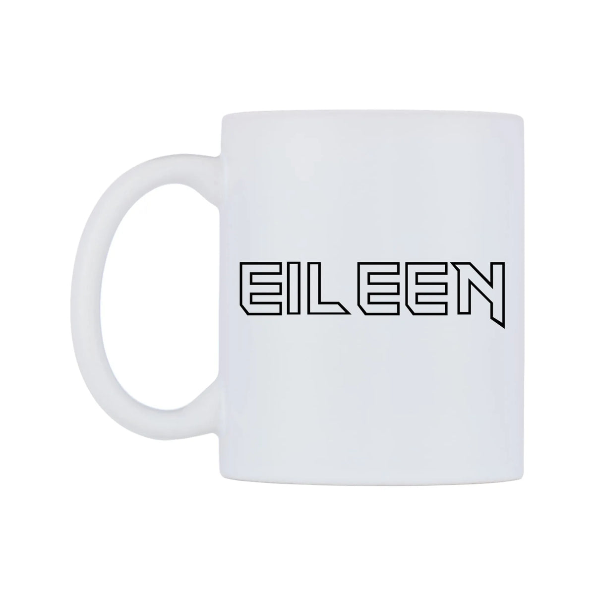 Eileen - Iron Maiden Themed Mug — white 11oz gloss mug, right side, on a white background