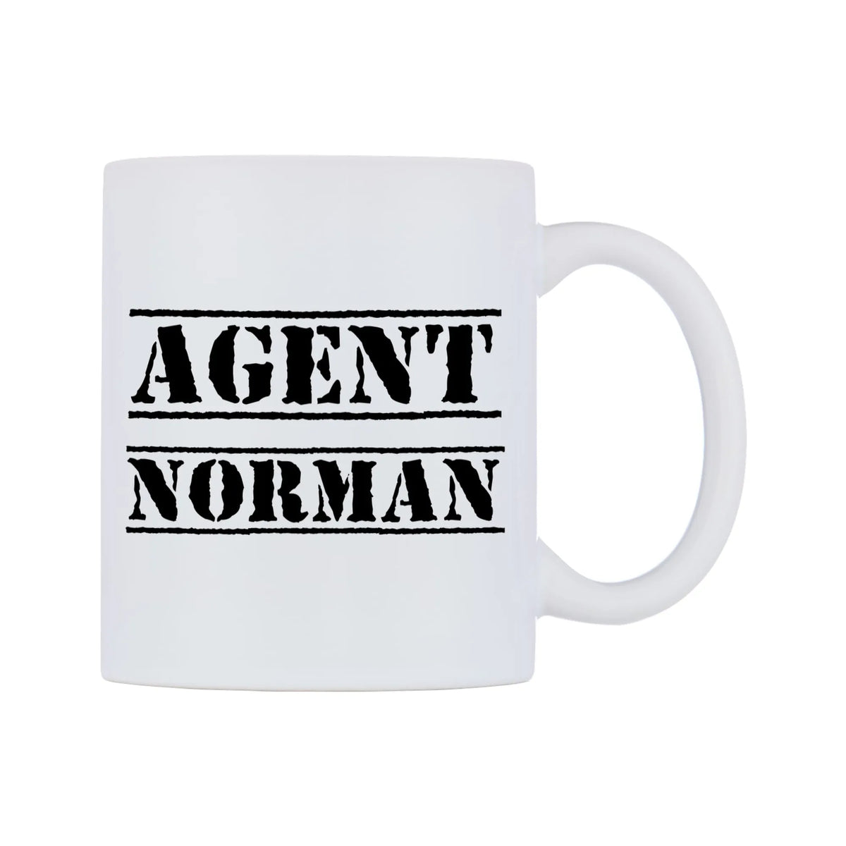 Agent Norman Mug — mug, left side, on a white background