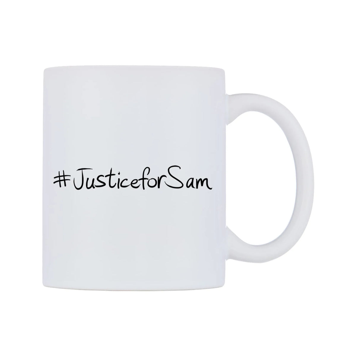 JusticeforSam Mug — mug, left side, on a white background