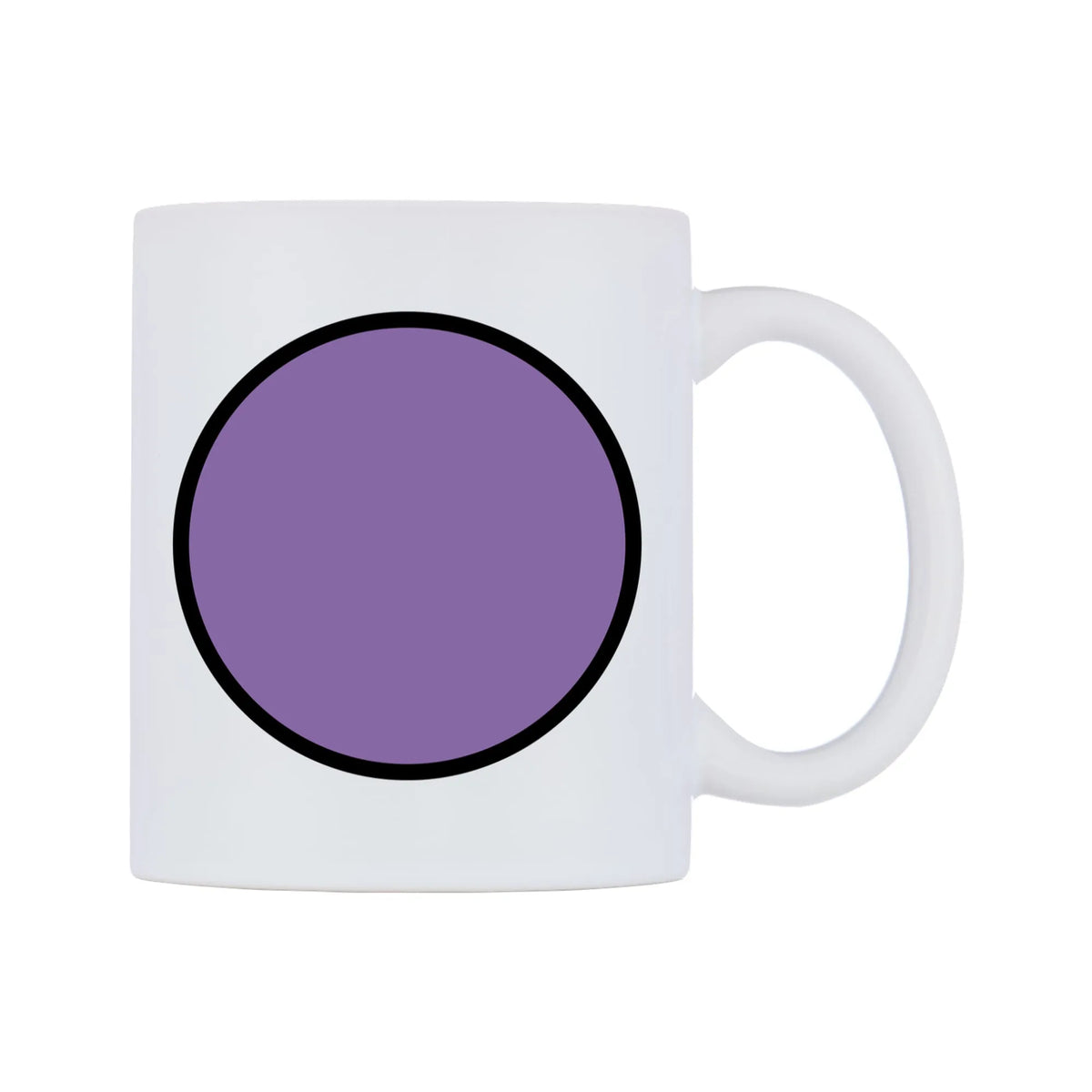 Purple Circle Emoji Mug — mug, left side, on a white background