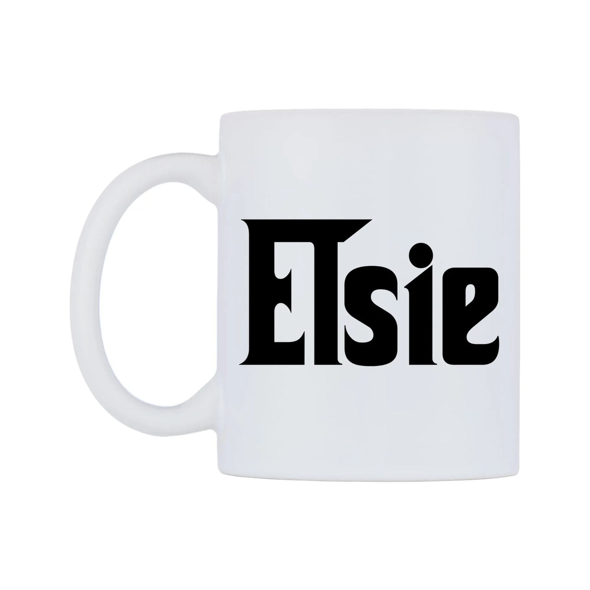 Elsie - Godfather Themed Mug — white 11oz gloss mug, right side, on a white background