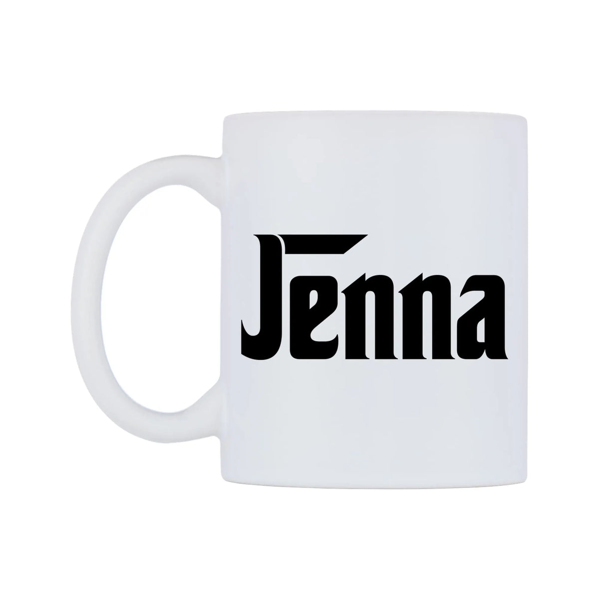 Jenna - Godfather Themed Mug — white 11oz gloss mug, right side, on a white background